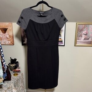 Super Cute EUC Spense Black and Gray Button-Accent Dress